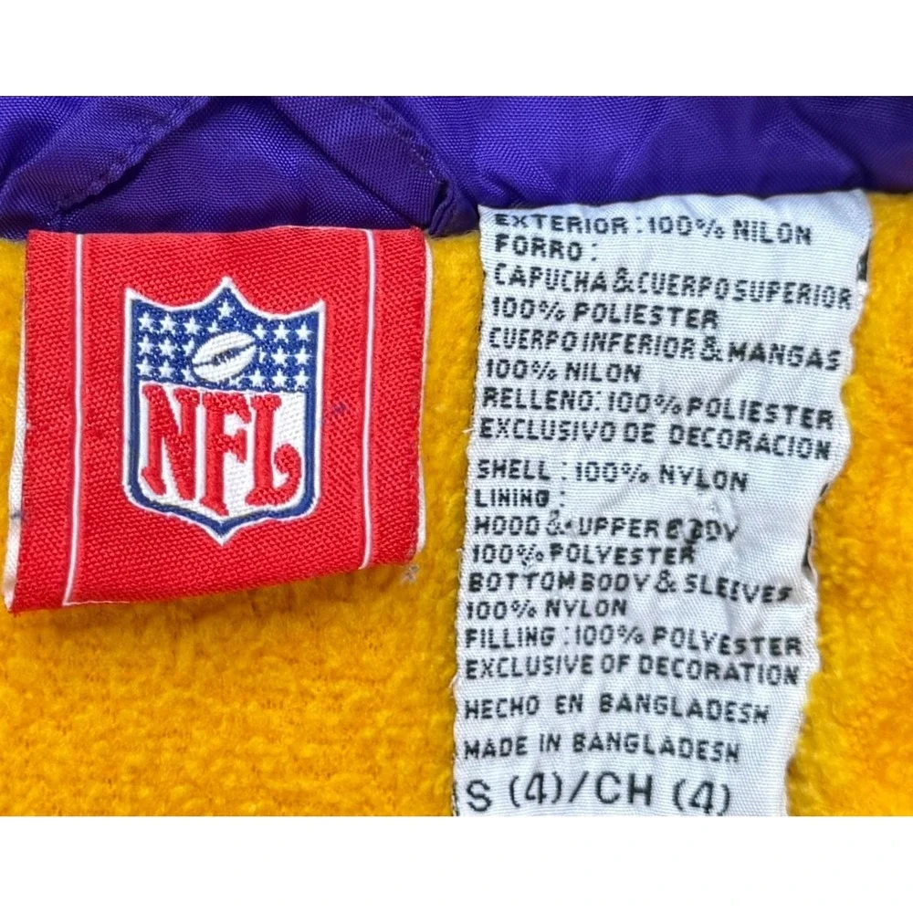 NFL Minnesota Viking Embroidered Kids Full Zip Winter Jacket Size S‎ (4)